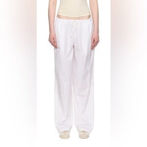 SKIMS White Cotton Poplin Straight Leg Pant